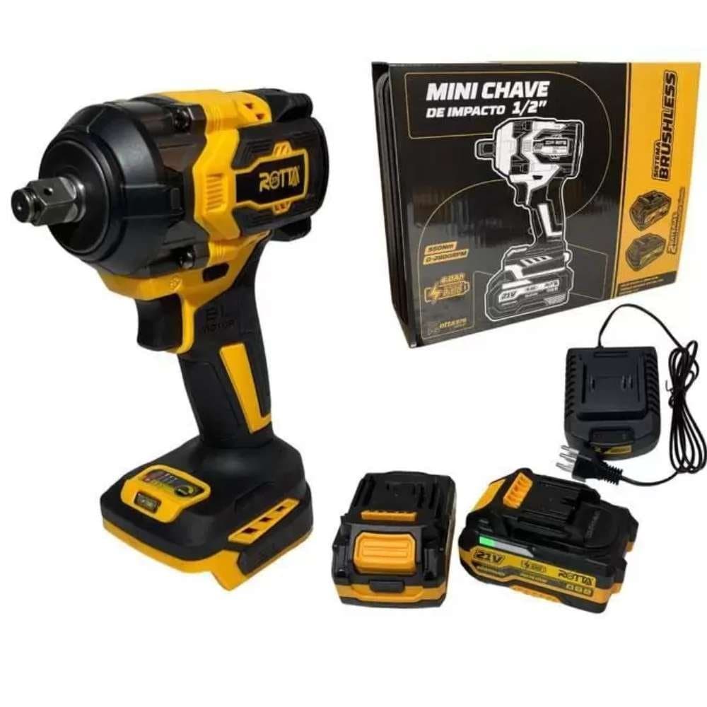 Mini Chave de Impacto 1/2 550Nm à Bateria 21V Brushless Rotta