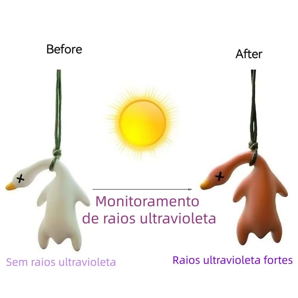 4 Mini Patos Assados Brinquedo – Mudança de Cor, Brilho Verde Noturno e Sensor UV Divertido!