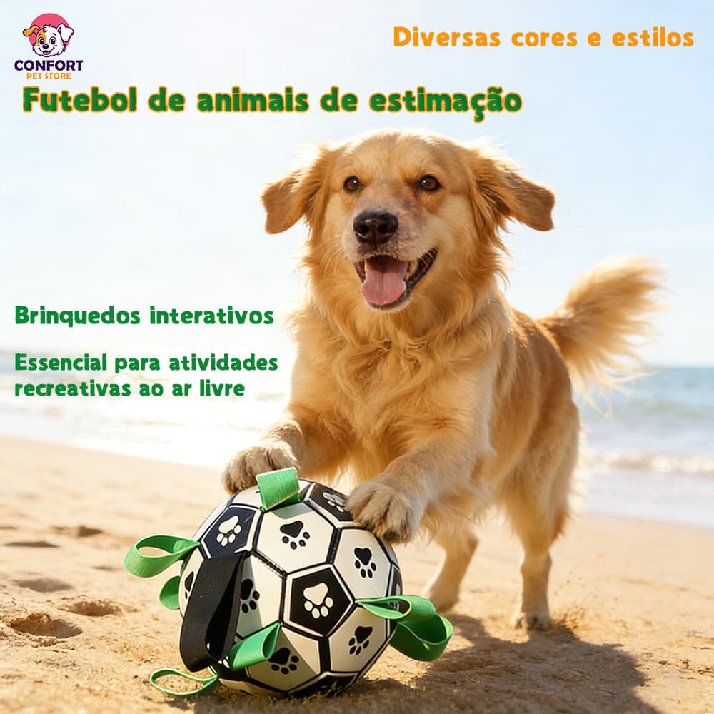 Brinquedo de futebol para animais de estimação, para cães, brinquedo interativo, disponível em diversas cores