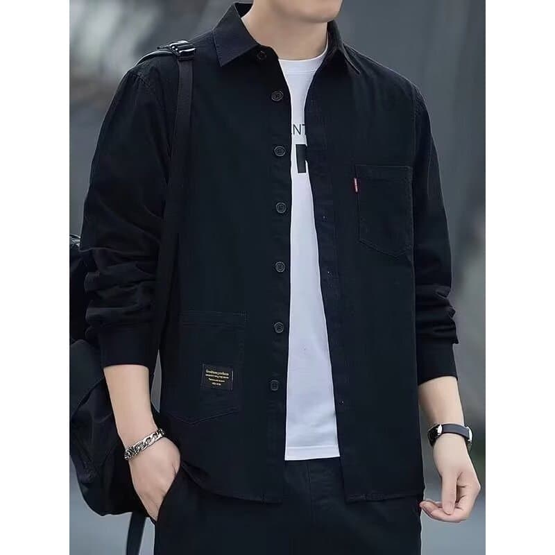 High-End não-ferro camisa de manga comprida masculina outono Casual Workwear versão coreana All-Match camisa versão solt