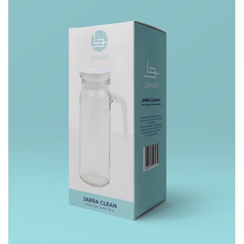 Jarra Vidro Transparente Redonda Design Clean Capacidade 1 Litro Bebidas Suco Agua