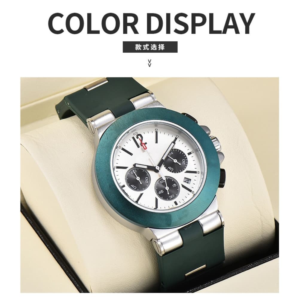 Moda Multi-função cronógrafo correndo segundo relógio de pulso à prova dwaterproof água fita de Silicone calendário reló