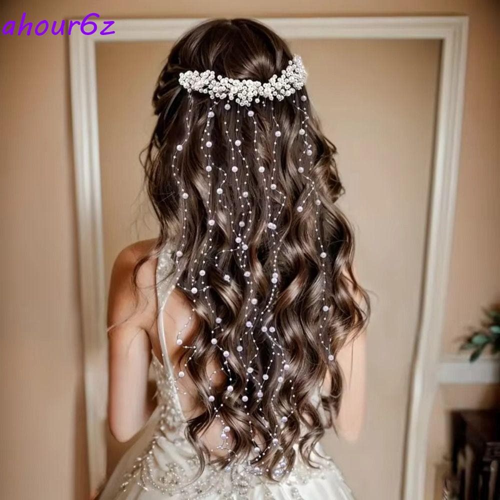 AHOURZ Acessórios De Cabelo Com Borlas De Pérola , Videira De Noiva Romântica Requintada , Faixa De Cabeça Elegante E Do