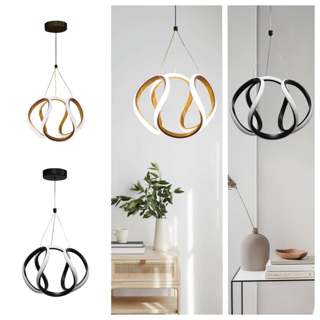 Pendente LED Esfera Moderna Lustre Redondo Oval Lavabo Bancada Sala Quarto 3 EM 1 3500K 4500K 6500K Cinderella Decor