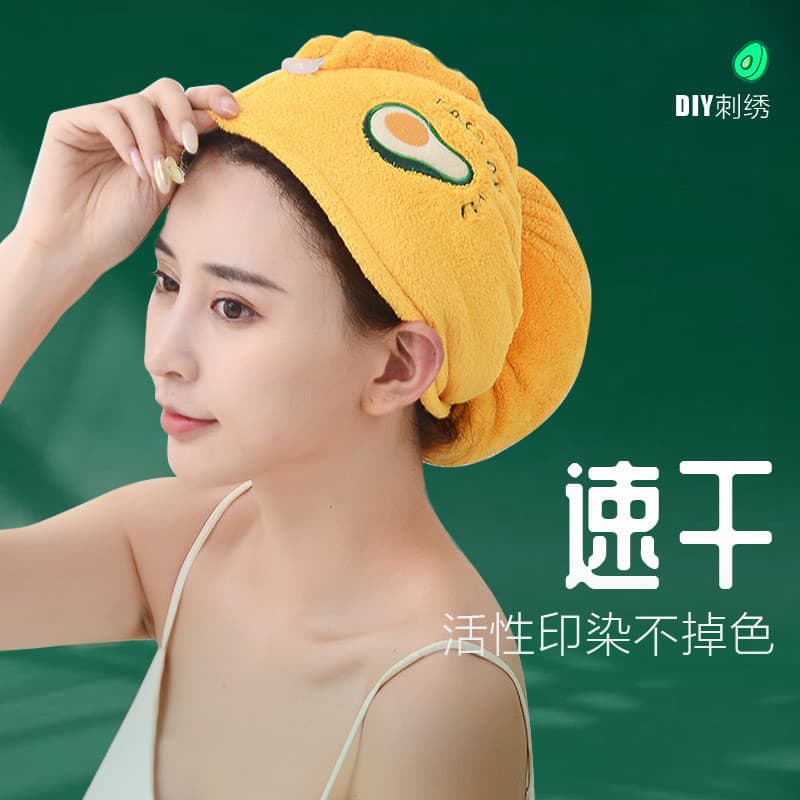Touca de secagem de cabelo forte absorção de água de secagem rápida espessada touca de banho feminina fofa coreana toalh