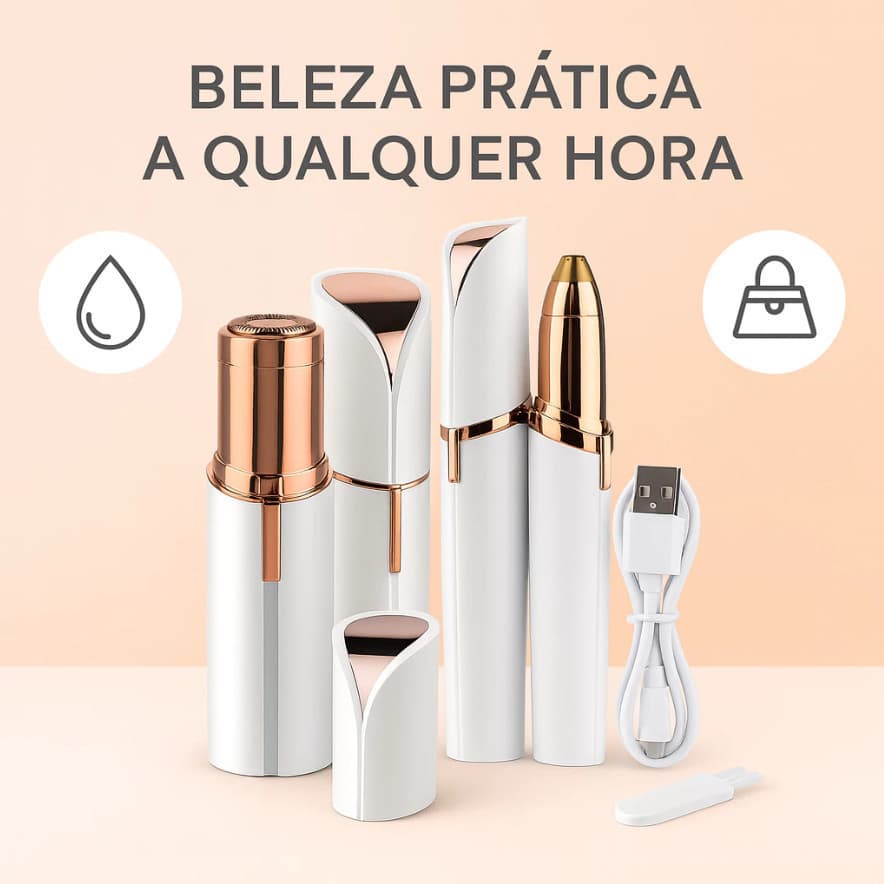 Kit 2 Depilador Facial Elétrico Tipo Batom – Remoção Precisa e Indolor, Compacto e Discreto para Uso Diário - WANG