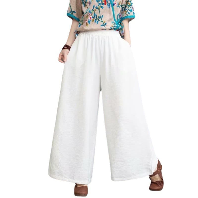 Shorts cortados de algodão sarja feminino solto cintura elástica Casual Calças