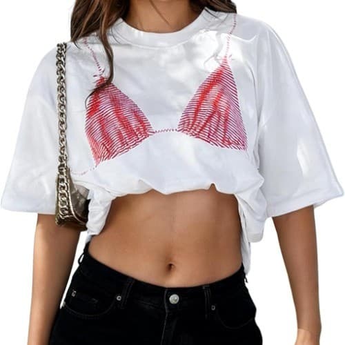 Camiseta Sutiã Praiano Streetwear Estampa Alta qualidade Envio Imediato Promoção