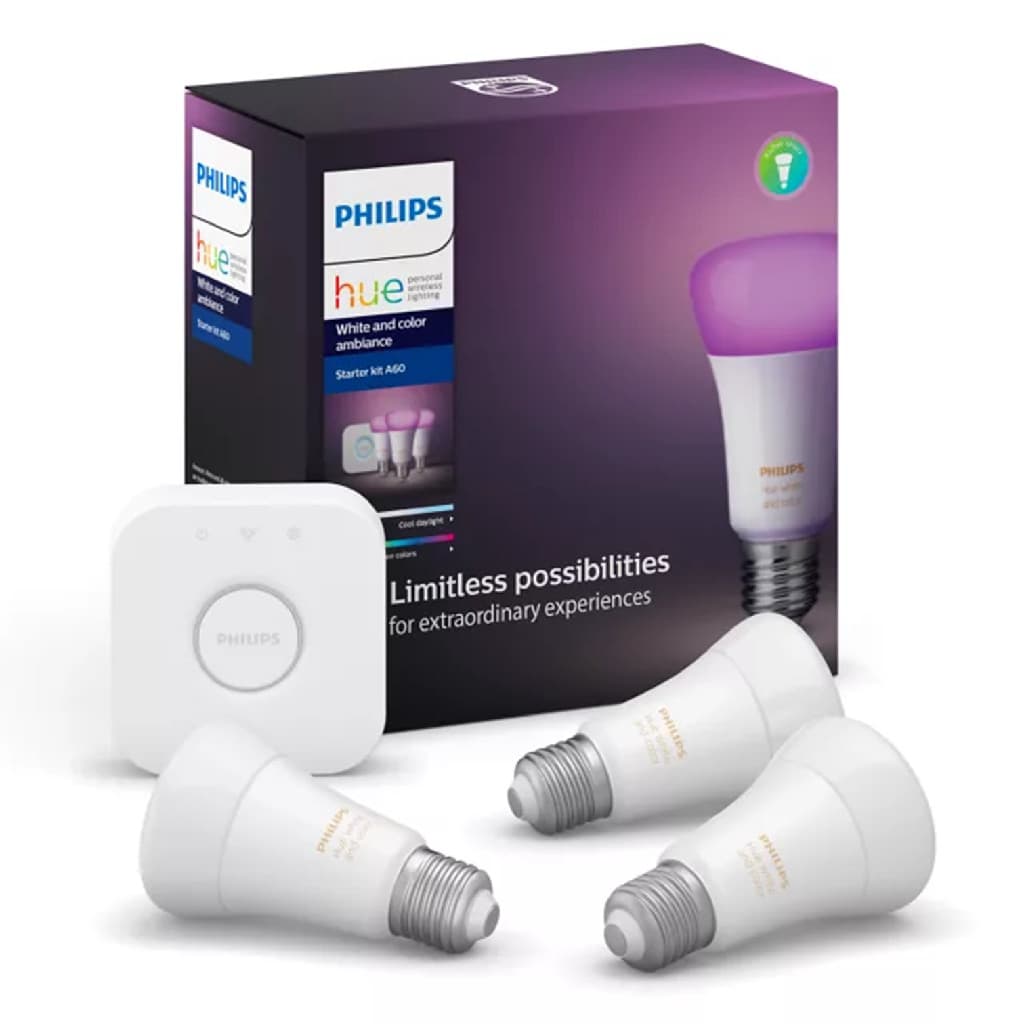Starter Kit 3 Lampadas Philips Hue 9w Inteligente Wifi 110v