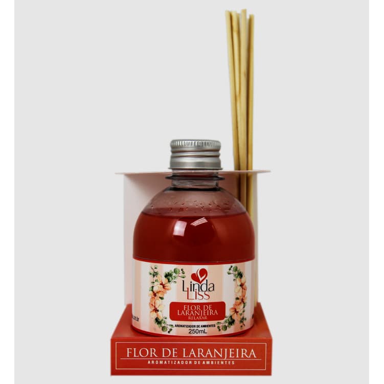 Aromatizador de Ambientes Linda Liss Flor  de Laranjeira 250ml com Varetas