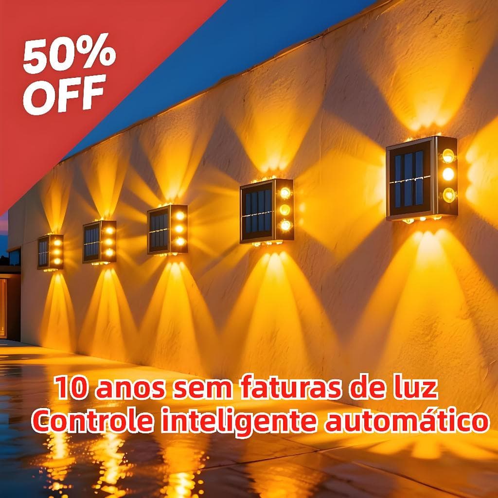 2-10 Arandelas de Parede Externas Solares, Auto Ligar/Desligar, À Prova d'Água IP65, Luminaria para Jardim Pátio Varanda