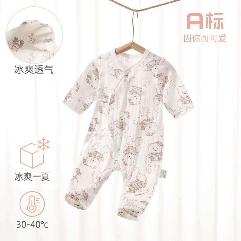 Verão bebê borboleta roupas legal bebê ar condicionado roupas classe a fino recém-nascido monge roupas desossadas macacã