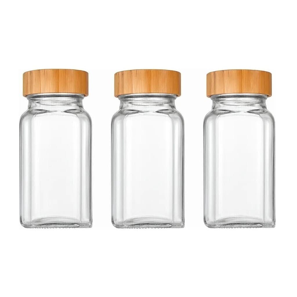 Kit c/3un de Porta Tempero Vidro Transparente - Moscada 120ml - Oikos