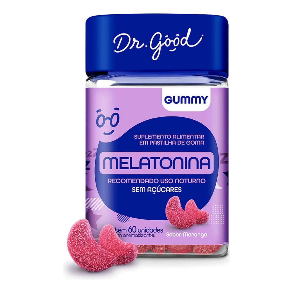 Melatonina Em Gomas Sabor Morango 60 Gomas - Fini Dr Good 0.21mg