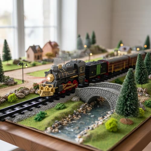 Super Locomotiva Solta Fumaça Ferrorama Trem Deluxe Luz Som