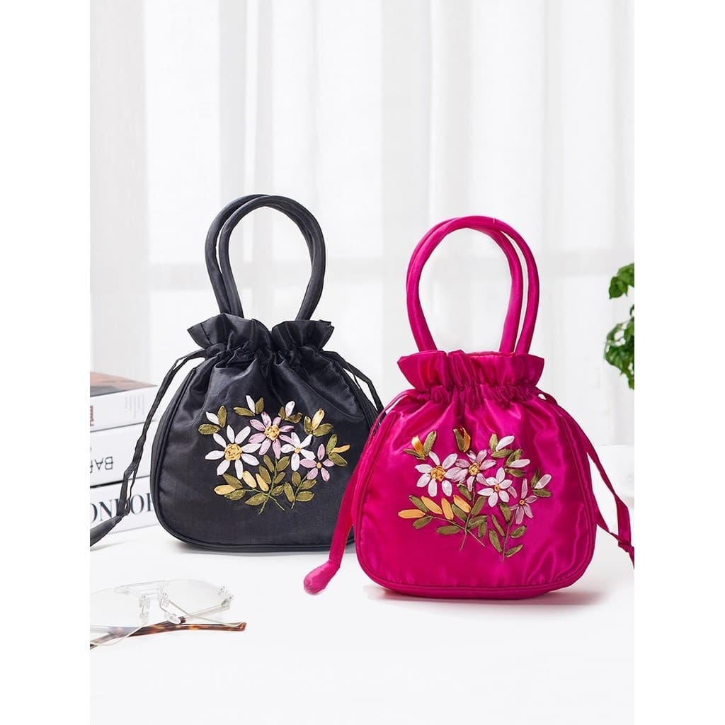 Bolsa bordada à mão pequena bolsa estilo étnico antigo meia-idade idosos mudança de compras bolsa feminina mãe embreagem