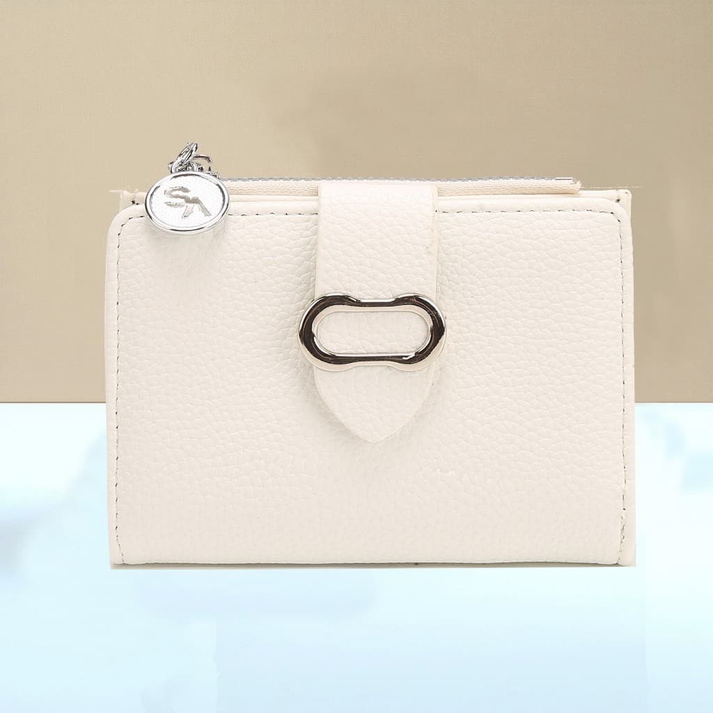 Carteira Curta Cor Sólida Vintage , Porta Moedas Bifold Portátil Cartões De Crédito Feminino LR023