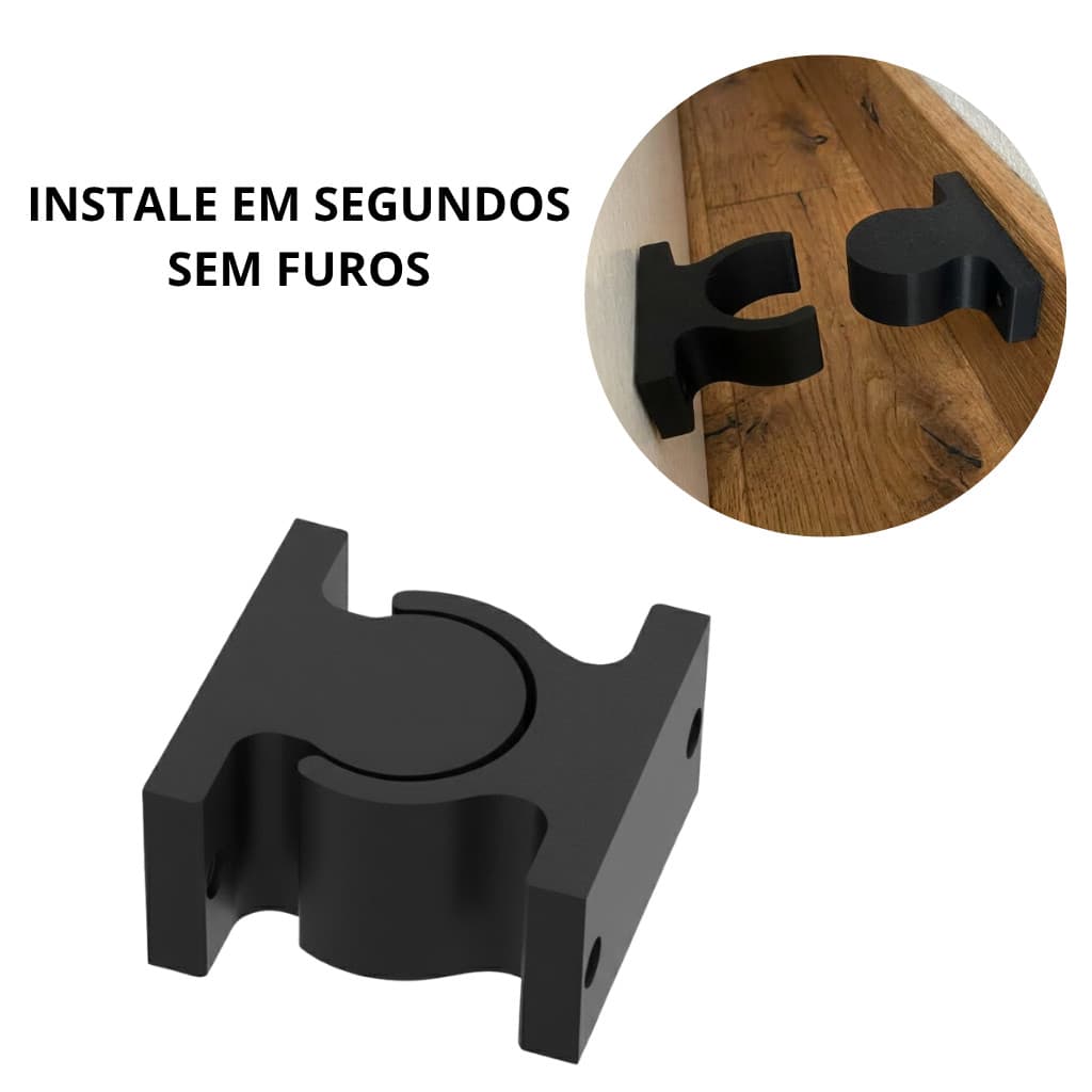 Trava Porta Adesiva Anti Impacto Fixador Forte Segurança Crianças Pets Acompanha Dupla Face