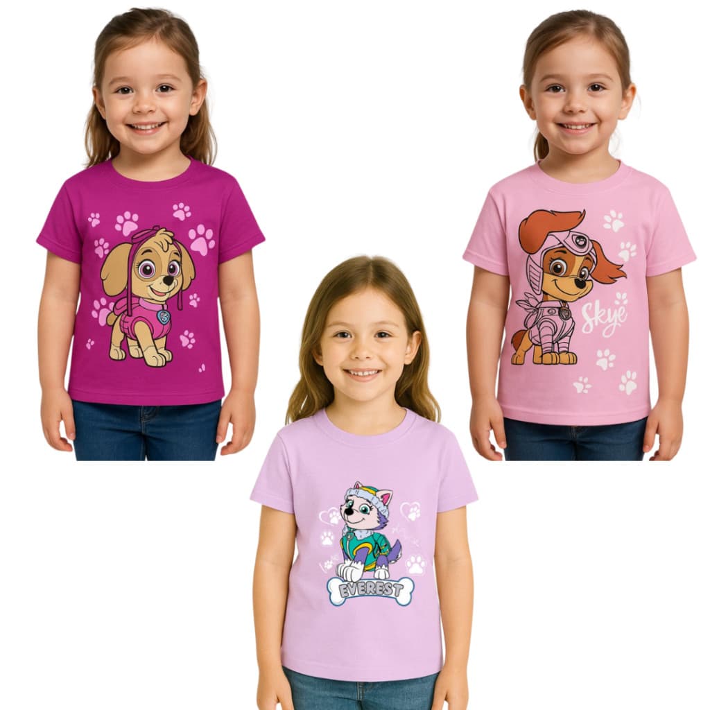 Camisa CAMISETA Infantil Sky Patrulha Canina Personagens Meninos Naruto Homem Aranha Bolofofos