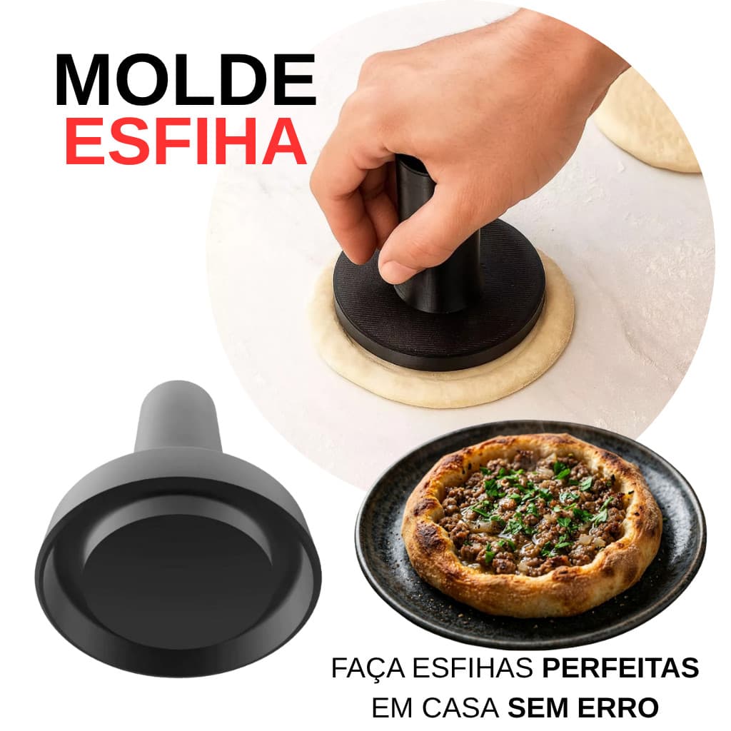 Molde Esfiha Profissional 7cm 11cm 15cm Cortador Massa Modelador Mini Pizza Fácil Uso