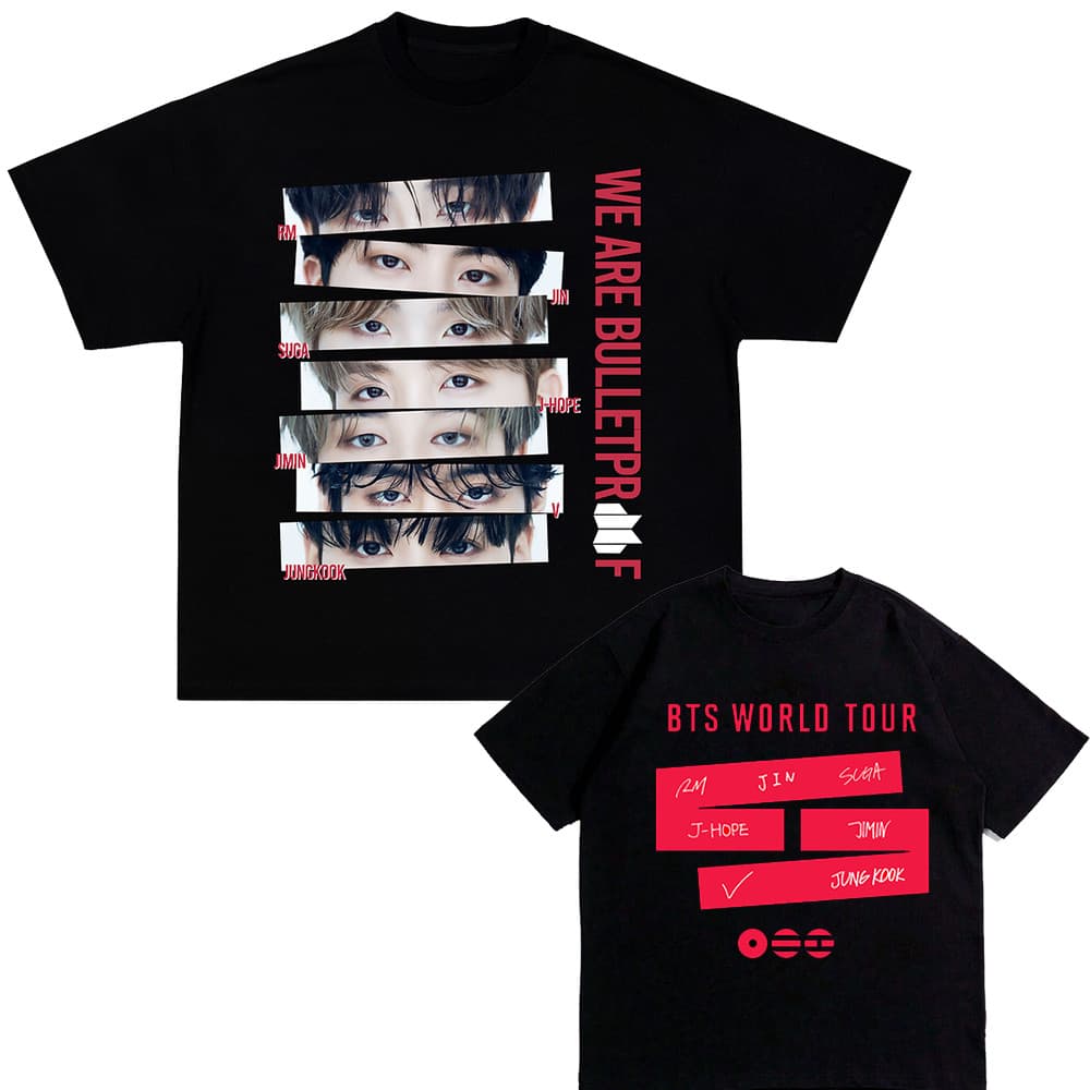 Camiseta Masculina Feminina BTS We Are Bulletproof Olhos dos Membros T-shirt Unissex Streetwear