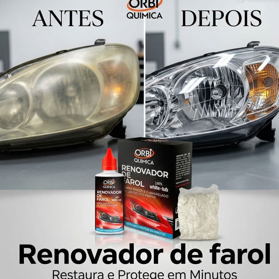 Restaurador de farol revitalizador remove fosco amarelado Órbi Quimíca