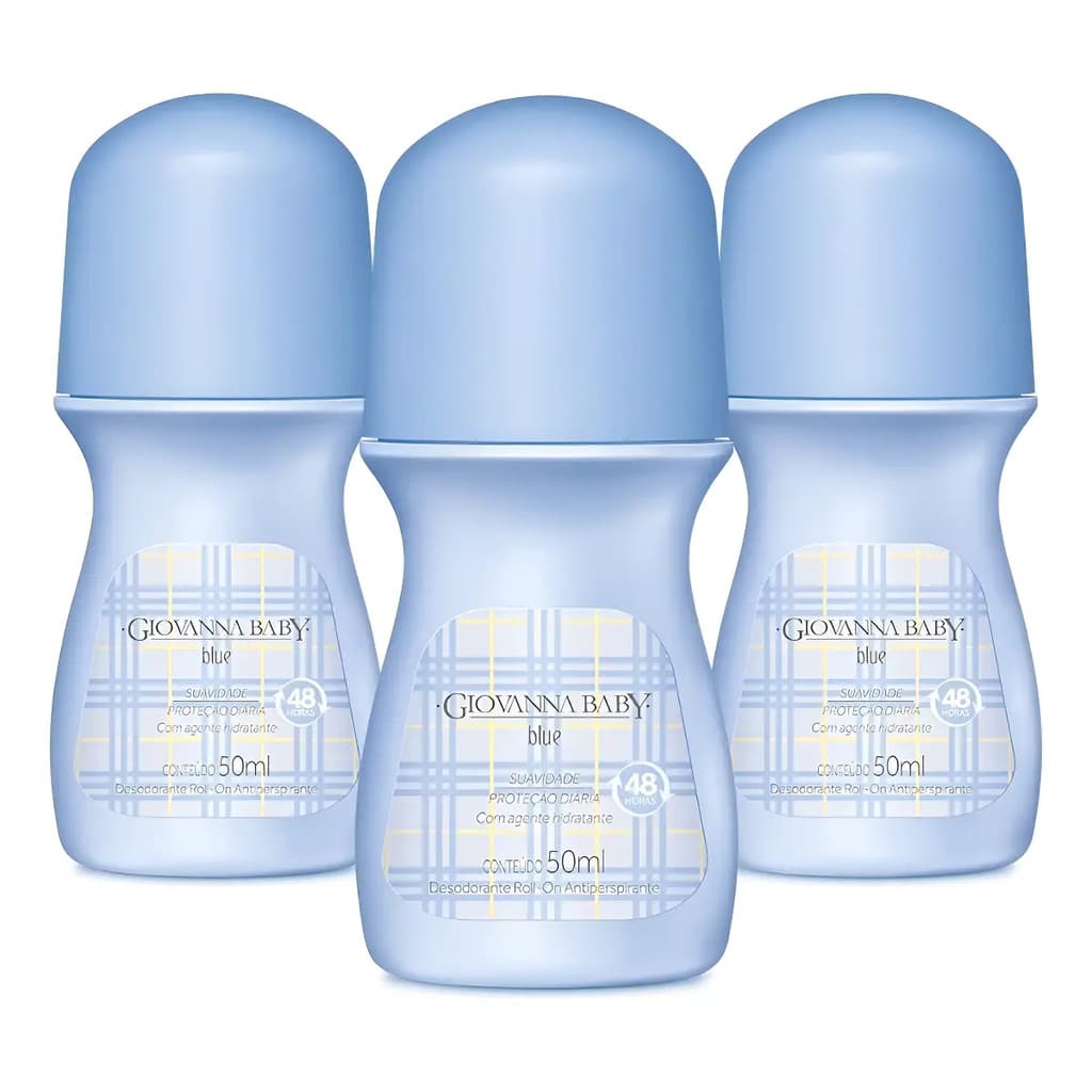 Kit 3 Desodorantes Roll-On Giovanna Baby BLUE - 50ML