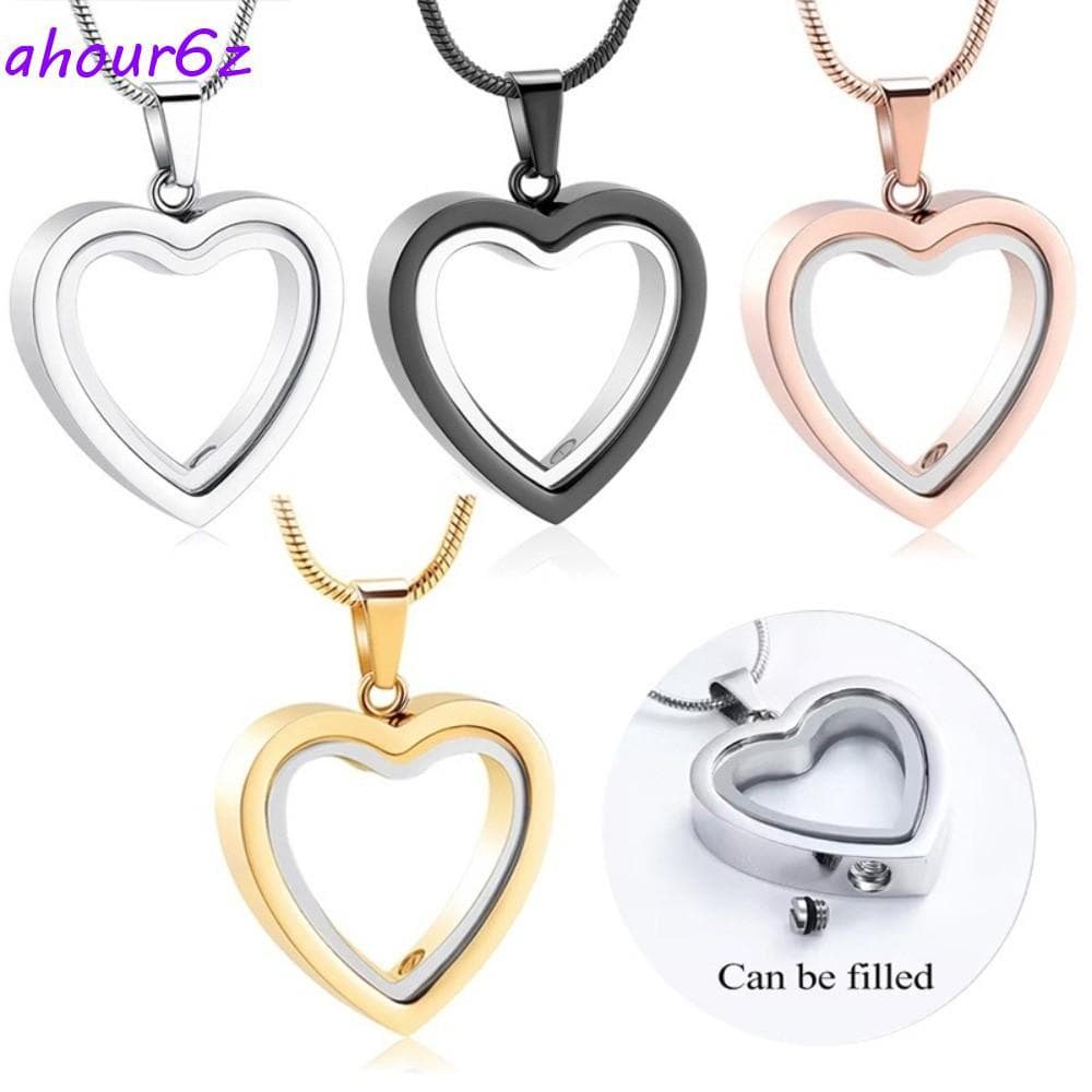 Medalhãos Memoriais Para Animais De Estimação AHOURZ , Pingente De Coração De Amor De Aço Inoxidável , Colar Decorativo