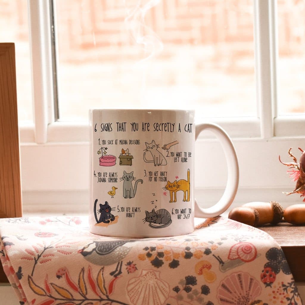 6signsthat você é um gato Seis sinais Que significa que você é um gato Master Mug