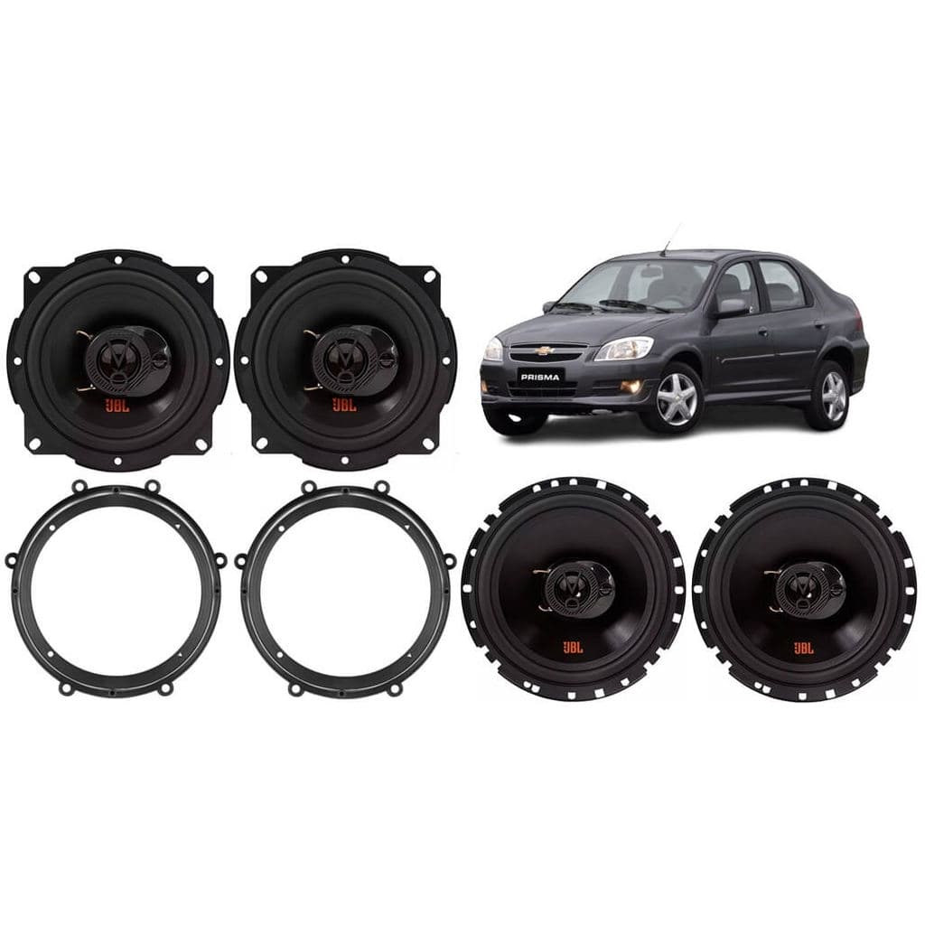 Kit 04 Alto Falantes Jbl Gm Prisma 2007 A 2012 + Aros