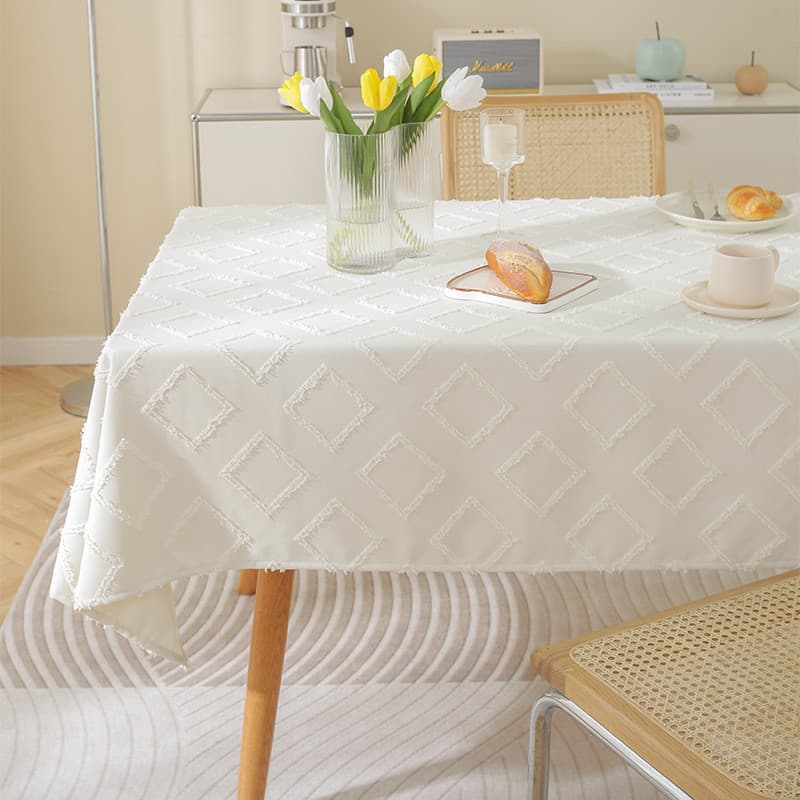 Toalha de mesa de linho de algodão simples retangular mesa de centro toalha de mesa de luxo leve