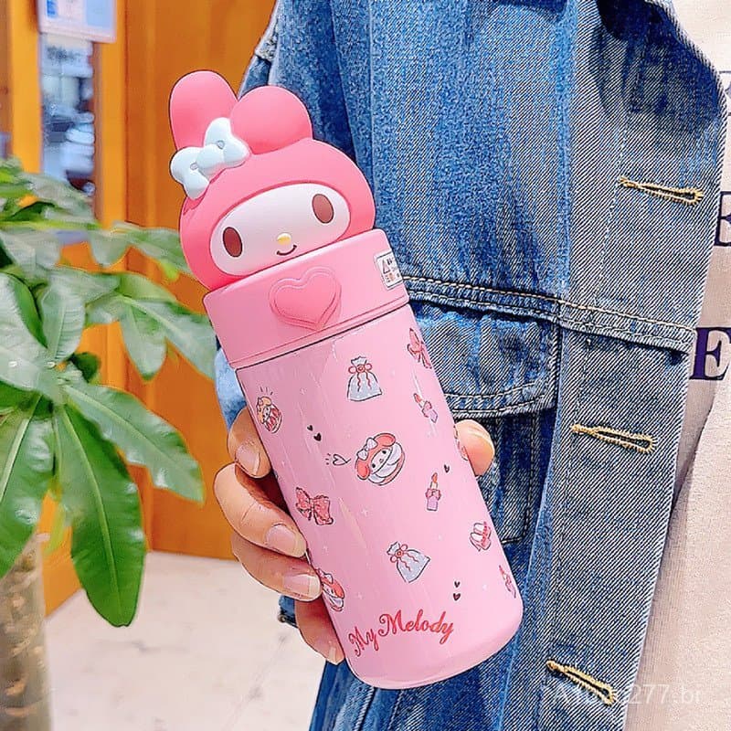 Copo Térmico Popular da Sanrio para Mulheres, Copo Infantil de Aço Inoxidável 316, Copo de Água Fofo da Kuromi para Estu