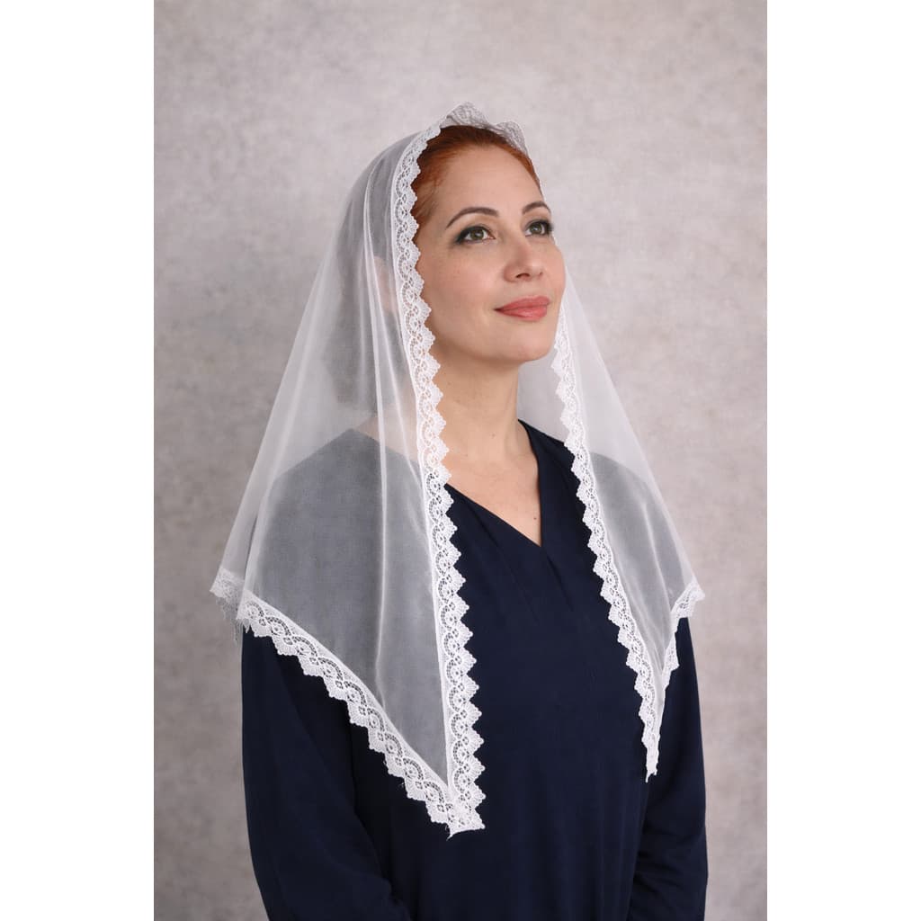 Véu Religioso Adulto - Renda Guipir