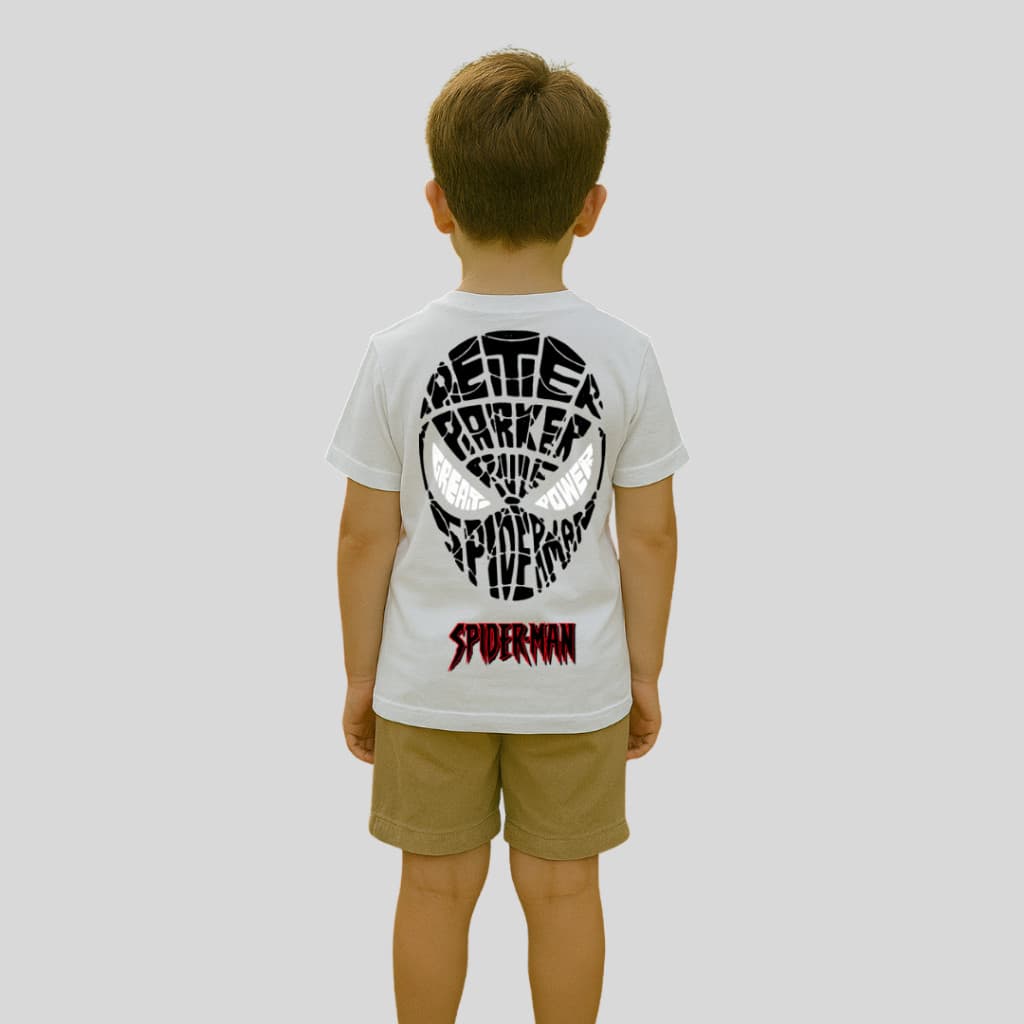 Camiseta Homem-Aranha Infantil Algodão Leve 2-14 Anos