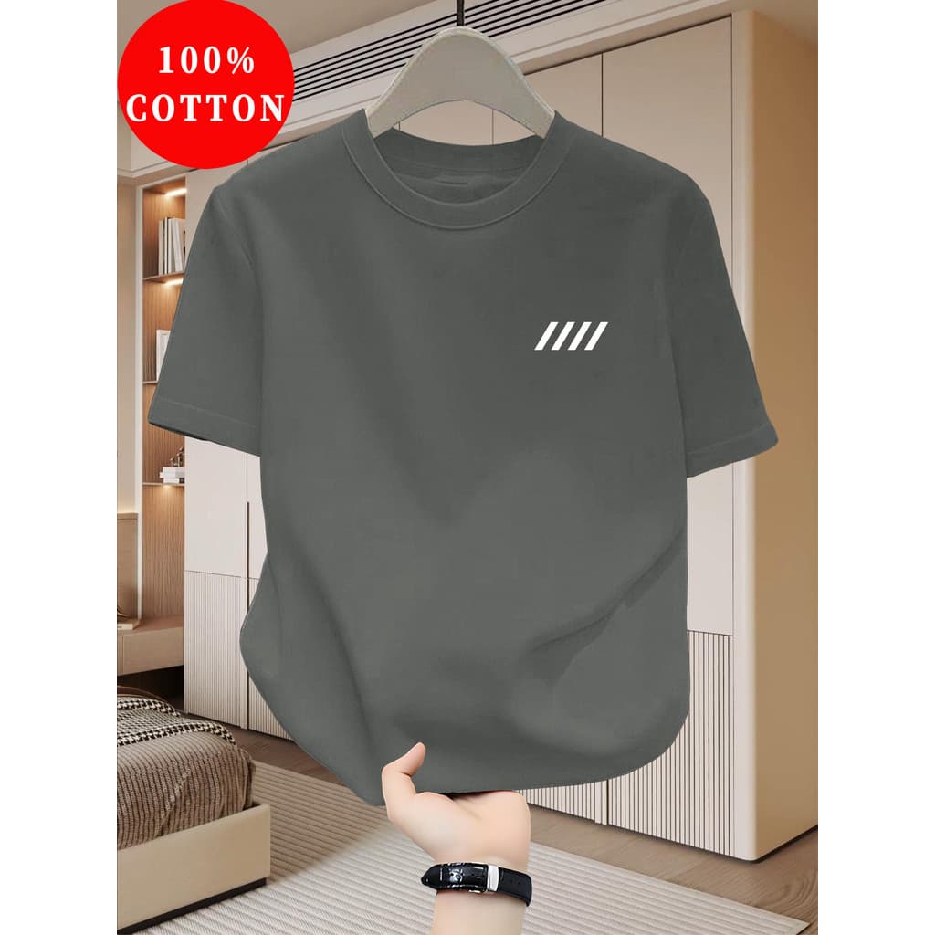 PROMOÇÃO Camiseta Masculina 100% Algodão, Design Simples, Básica para Uso Diário no Verão
