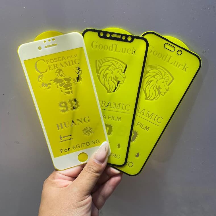 Película Fosca de Cerâmica para iPhone – Compatível com Modelos 6, 7, 8, XR, 11, 12, 13, 14, 15, 16, Pro Max e Plus