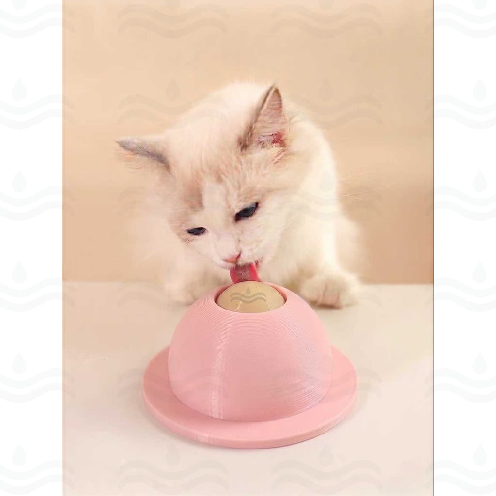Brinquedo Lambedor Comedouro de Lamber Interativo para Cachorro Gato Pet Bolinha Giratória Alimentador Antiestresse