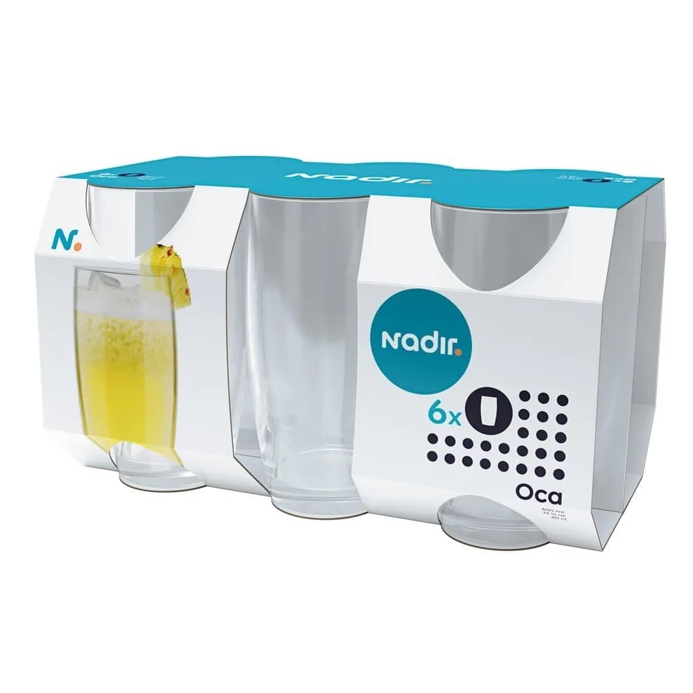 JOGO DE COPO DE VIDRO 300ml OCA C/6 UNIDADES NADIR FIGUEIREDO