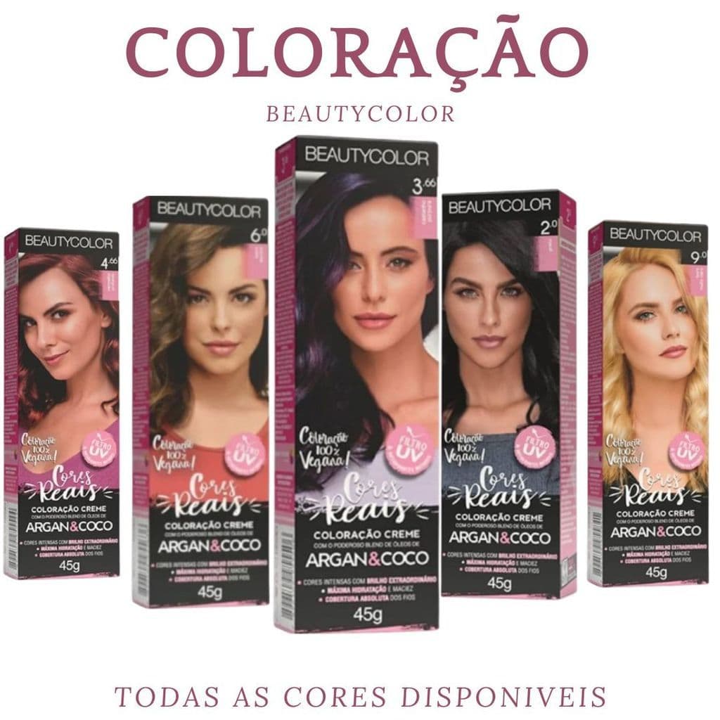 Coloração Argan & Coco Beautycolor 45g – Cor Forte, Brilho e Cabelo Macio!