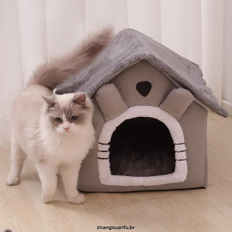 EMCH > Nova Casa Dobrável Para Animais De Estimação Removível Lavável De Gato Filhote De Cachorro Caverna Sofá Cama Cães