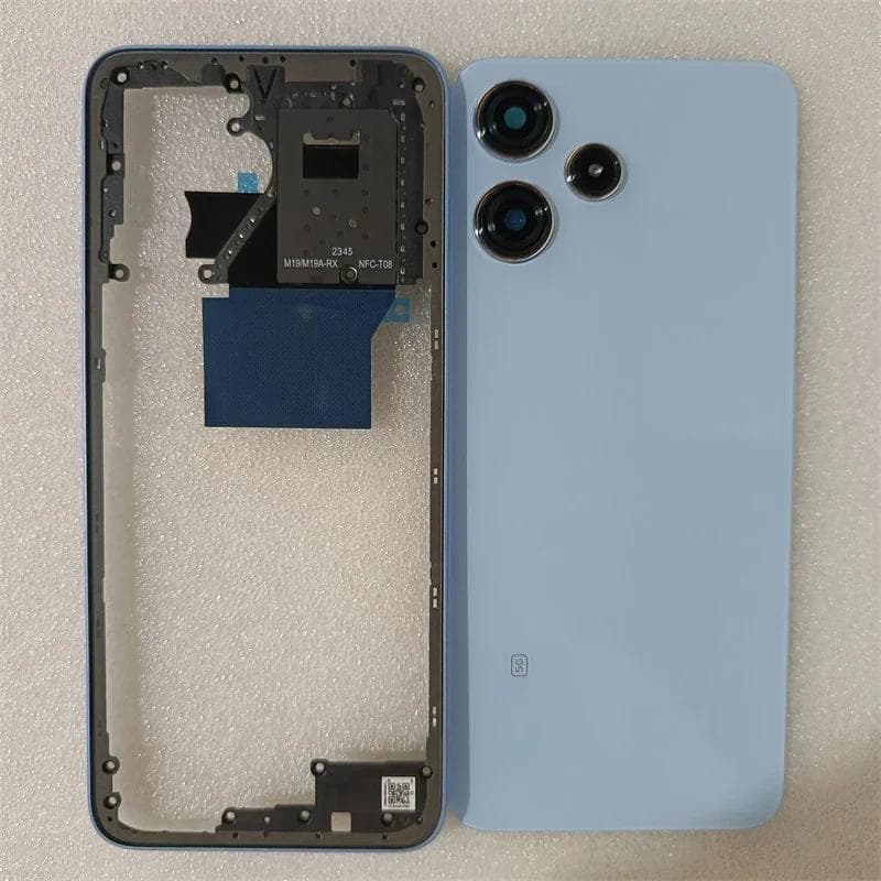 Para Xiaomi Redmi 12 5G Habitação LCD Moldura Frontal + Intermediária + Tampa Traseira Da Bateria + Peças De Reparo Lent