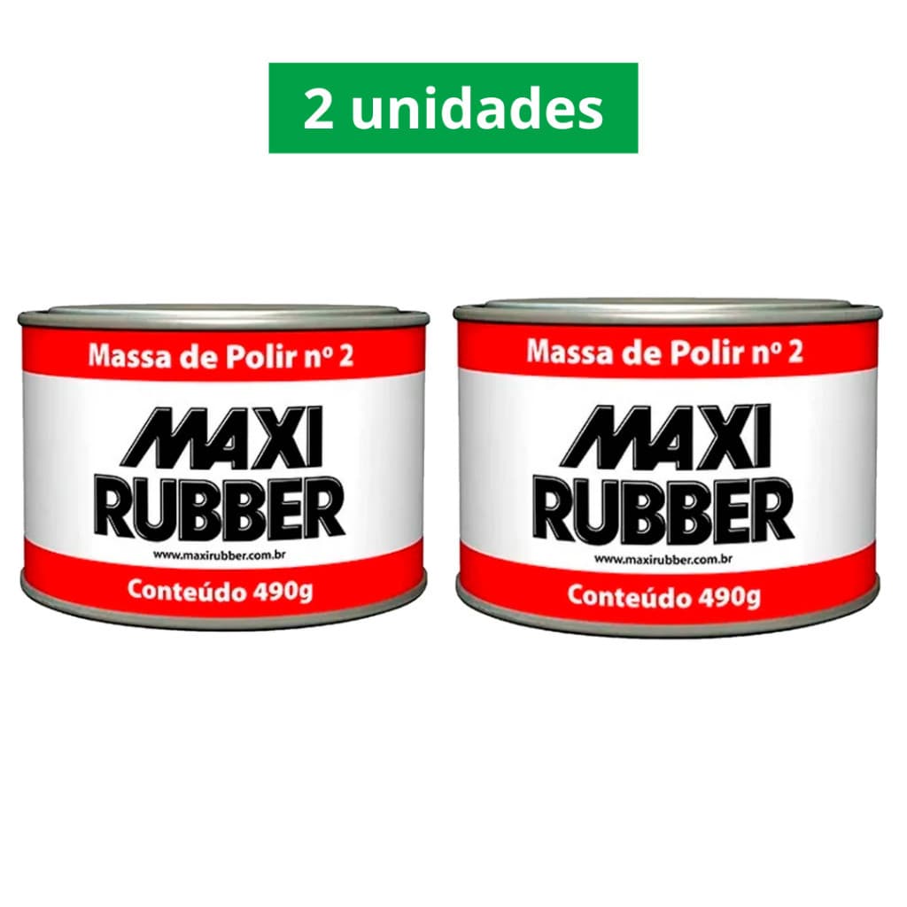 Kit 2 Massa de Polir N°2 490gr Maxi Rubber