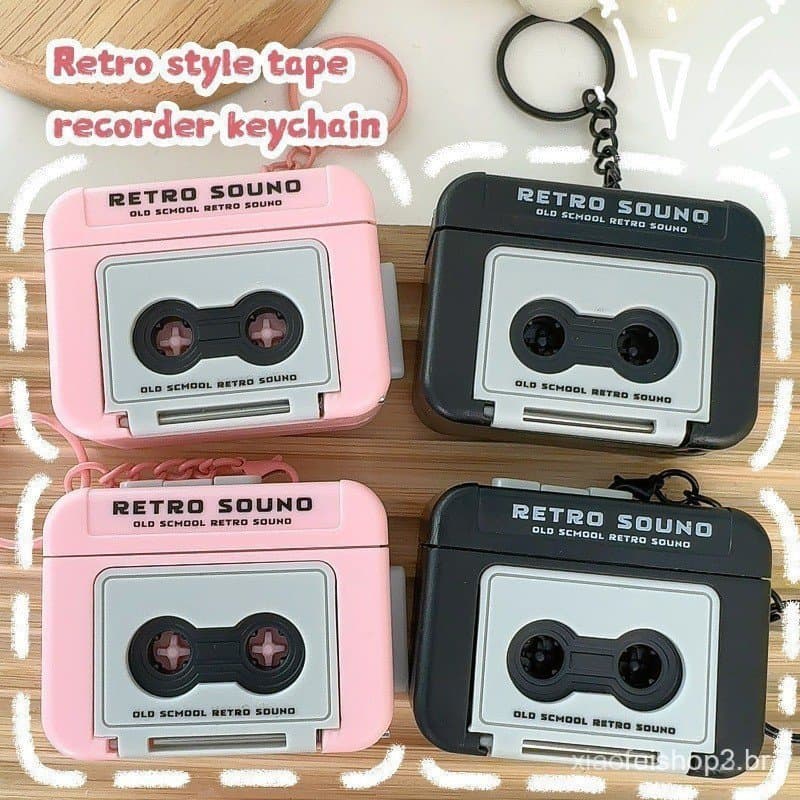 Chaveiro de Reprodução de Música de Rádio Retrô - Presente Criativo de Gravação para Amigos DU5U
