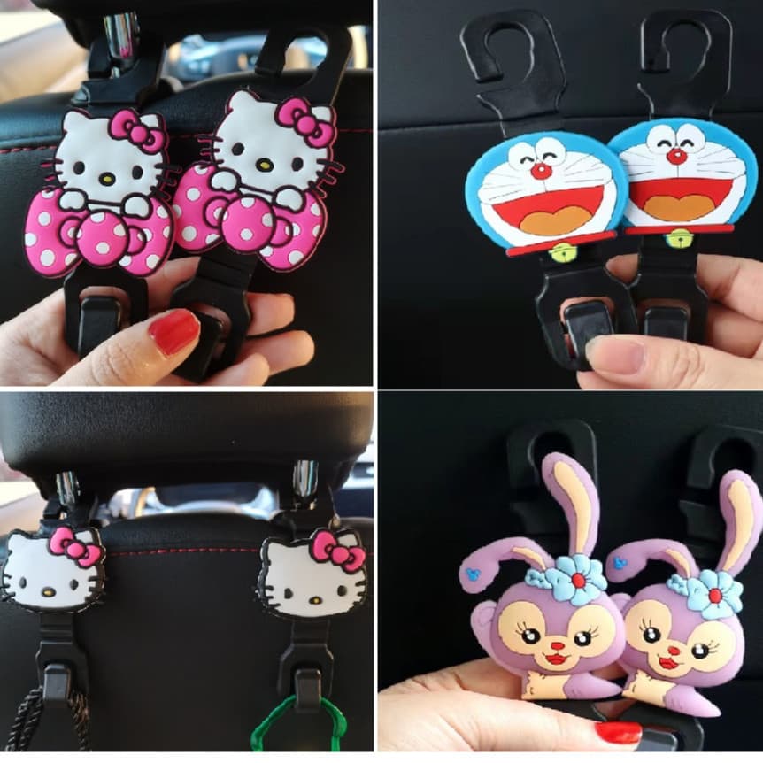 2PCS Kitty Carro Assento Traseiro Gancho Organizador Suporte Acessórios Para