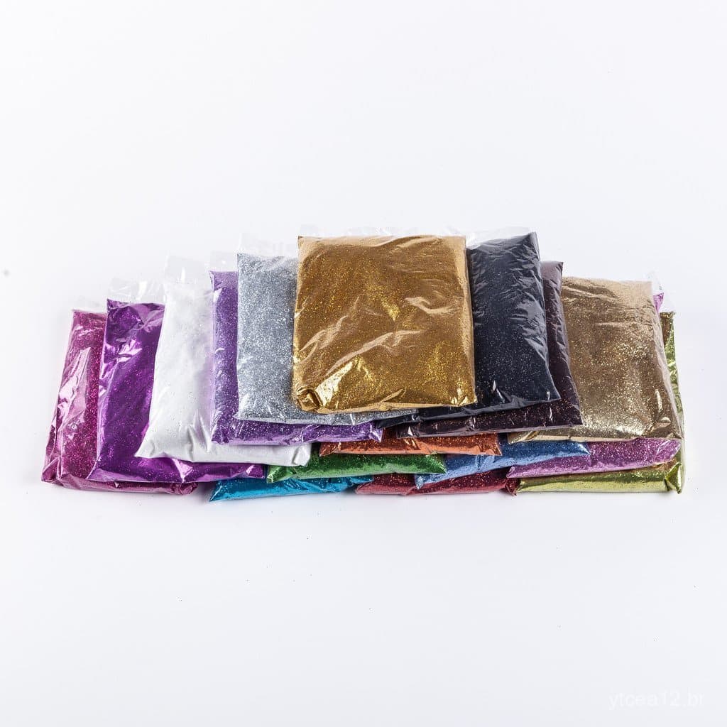 Lantejoulas coloridas em glitter PET de 250g em saco para decoração de unhas DIY, lantejoulas em pó de baixa temperatura
