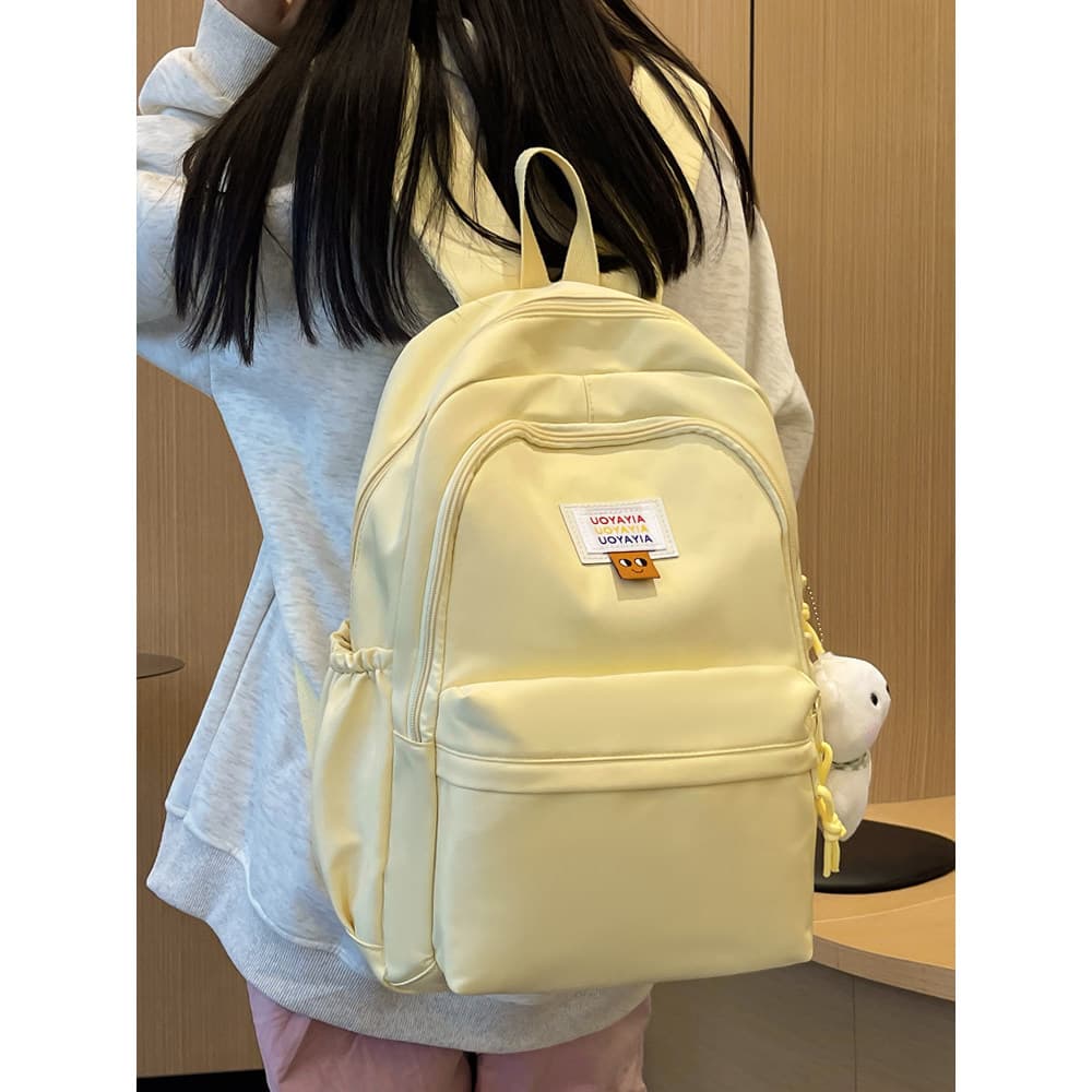 Mochila escolar menina estudante universitário macio ceroso amarelo leitoso mochila estudante do ensino médio bolsa esco