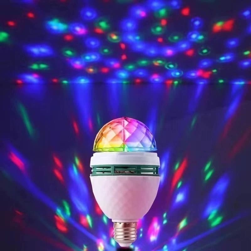 Lâmpada Giratória Colorida Led Bola Maluca Rgb  Tomada para Festas Baladas