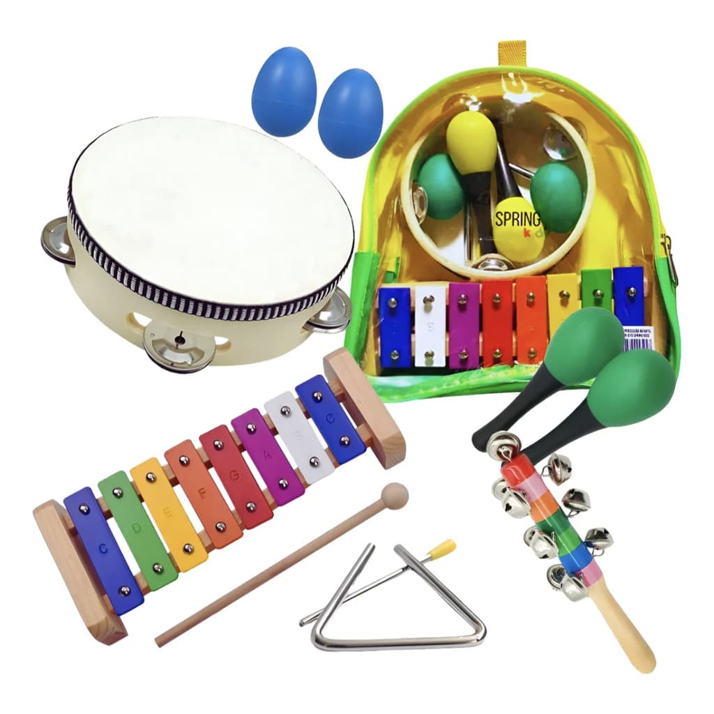 Kit Bandinha Kids Percussão Infantil Com Mochila Spk10