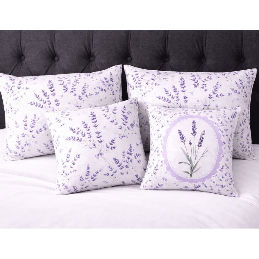 Capa de Almofada 45x45 + Fronha 50x70 Lavanda Floral Delicada | Opções | Cama Posta
