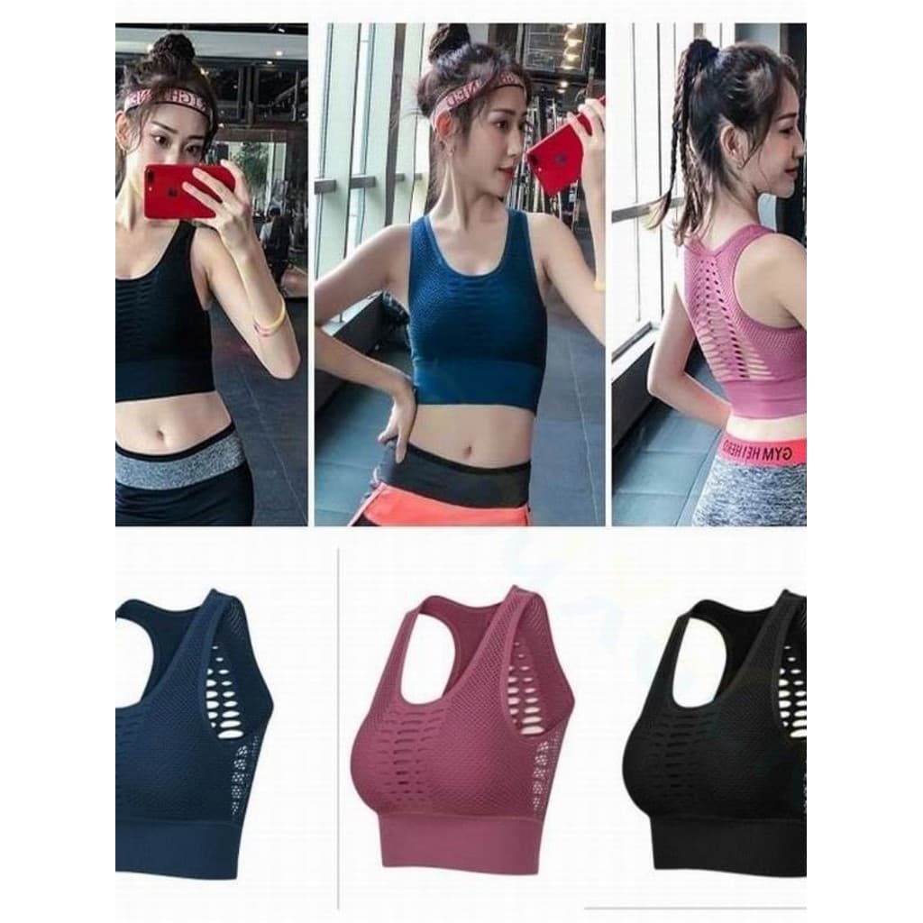 Ventilação buraco esportes roupa interior à prova de choque colete sutiã de Fitness correndo de secagem rápida Yoga mold